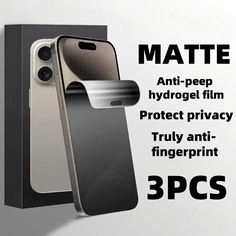 

3 шт. матовая гидрогелевая пленка против подглядывания для IPhone Air 17 16 Pro Max с защитой от отпечатков пальцев для IPhone 13 12 Mini для IPhone 15 16 Plus