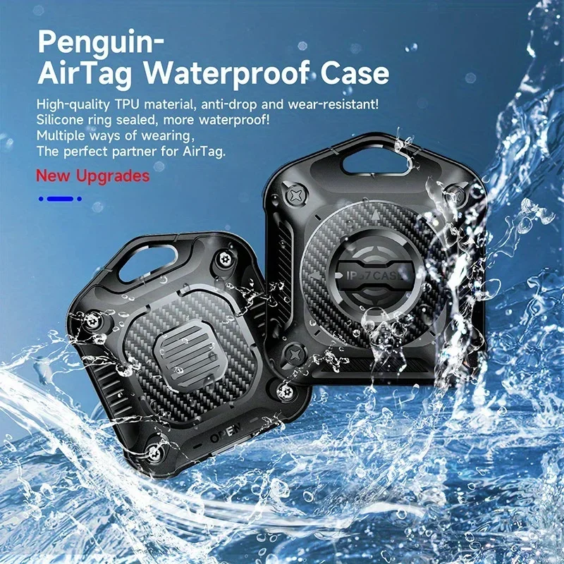 Case for Airtag Ip7 Waterproof Soft TPU Case Suitable for Apple AirTag Anti-loss Tracker Pet Protective