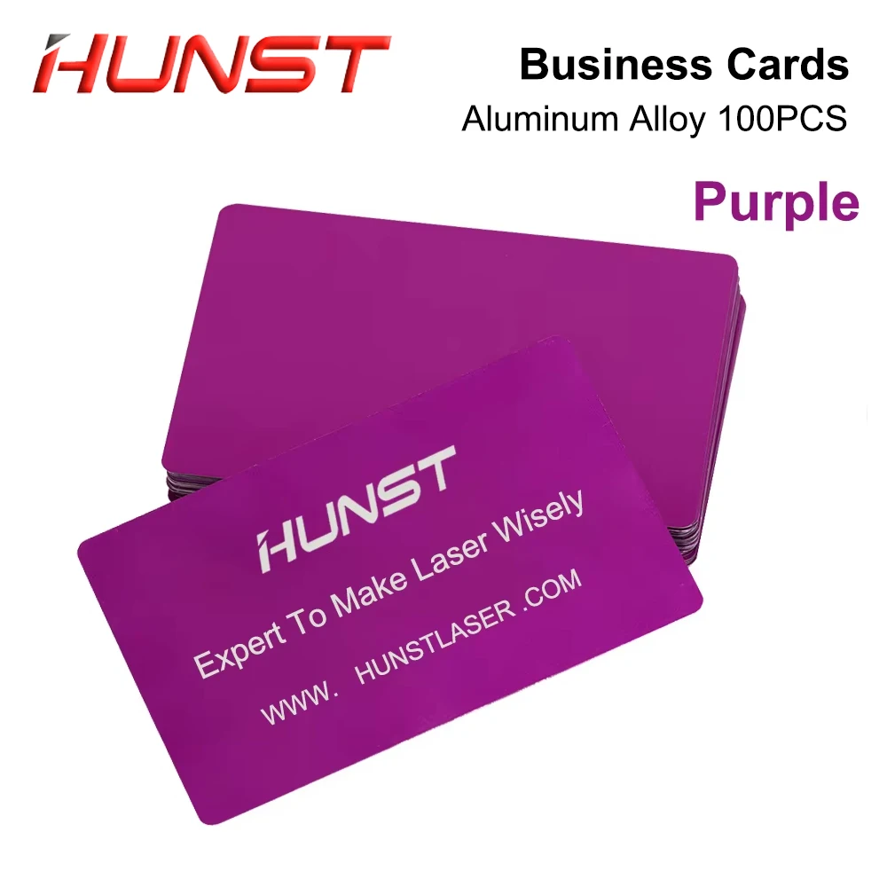 Hunst 100PCS/LOT Business Name Cards Multicolor Aluminium Alloy Metal Sheet Testing Material for Laser Marking Machine