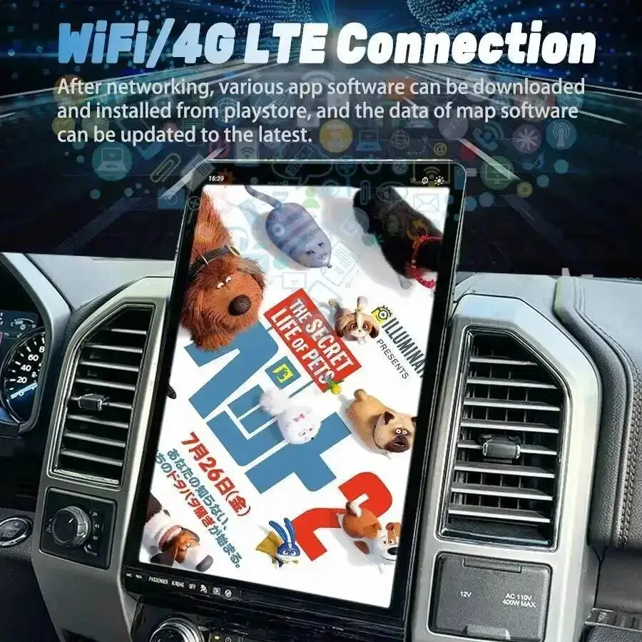 

16,8-дюймовая мультимедийная система Qualcomm Android 13 для Ford Expedition 2018-2021: автомагнитола с Carplay, навигацией, сохранением системы SYNC, 4G и DSP