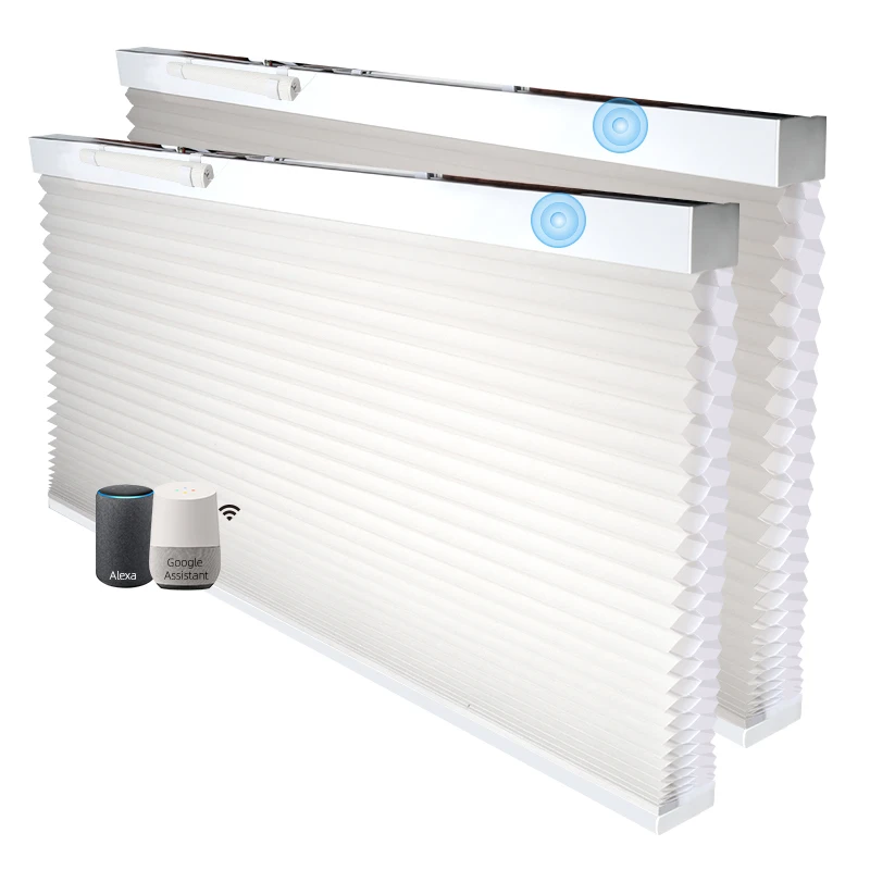 Cordless Heat Noise Insulation Blackout Electronic Motorized Double Cellular Honeycomb Window Shades