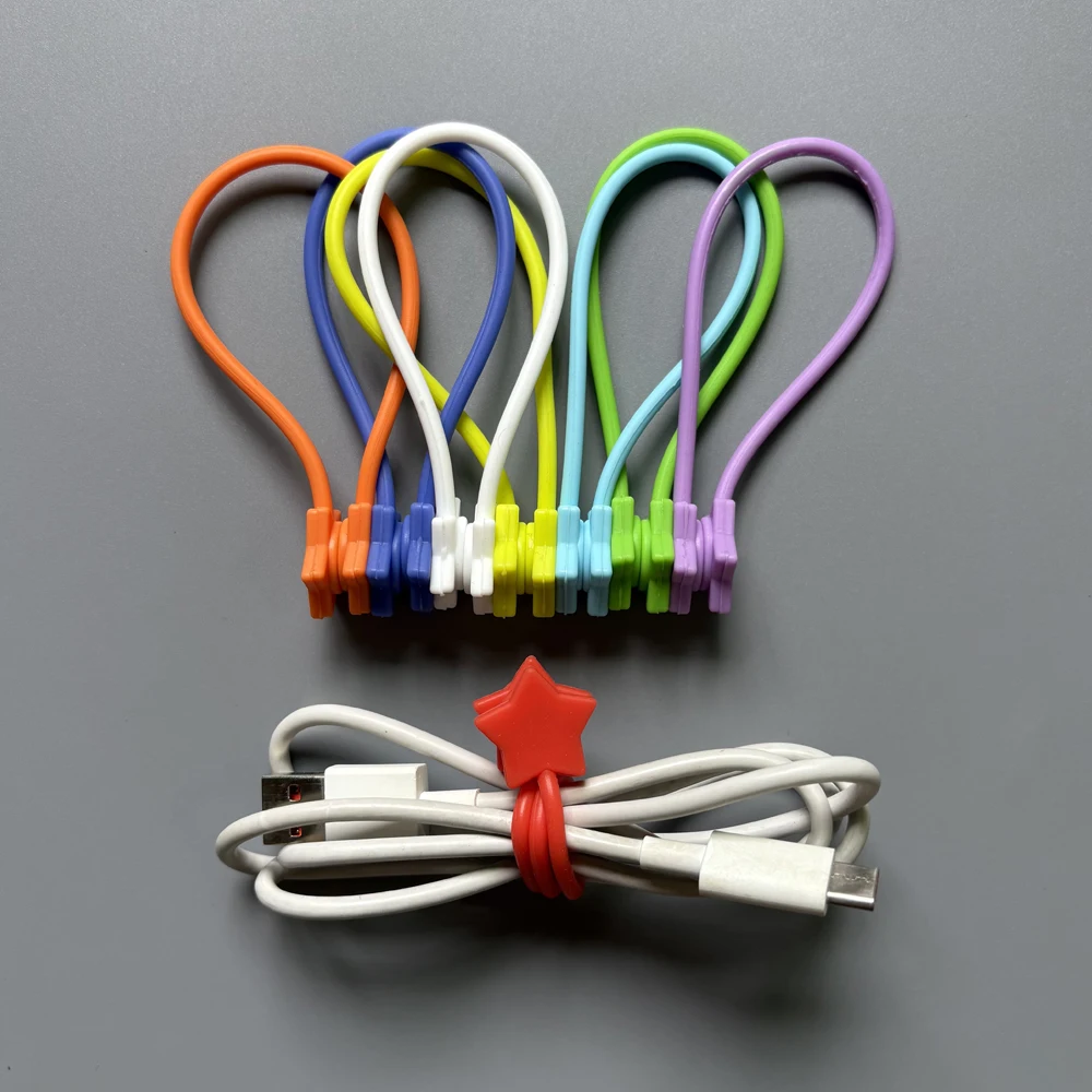 Lot de 8 attaches magnétiques réutilisables en silicone de 190 mm pour le regroupement l'organisation et la fixation d'objets, aimants de réfrigérateur