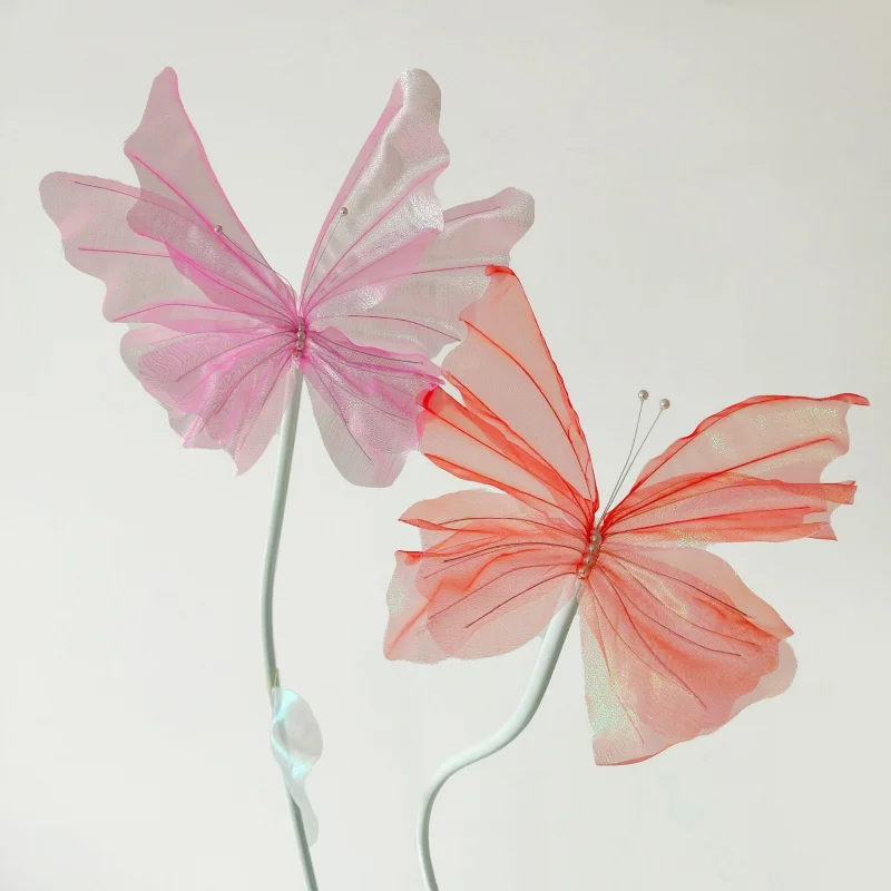 Giant Handmade Silk Organza Butterfly, 3D Large Gauze Flower for Outdoor Photography, Wedding, Festival & Event Decor