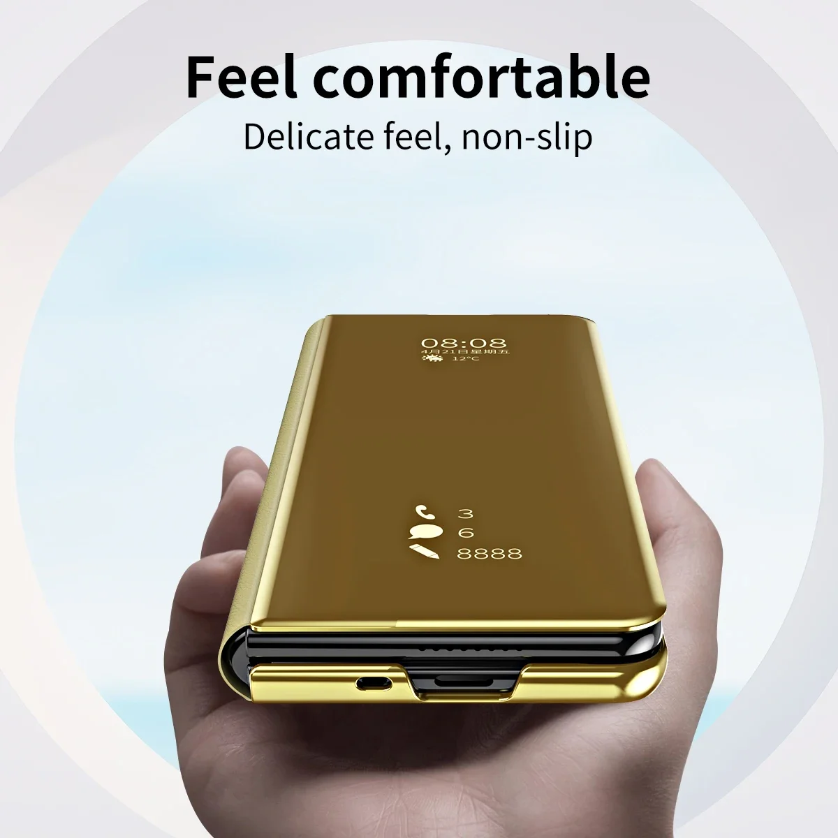 

Plating Mirror Leather Cover For Samsung Z Fold 3 Z Fold 2 Smart Window Phone Case for Samsung Z Fold 5 Fold 4 Flip-Free Answer