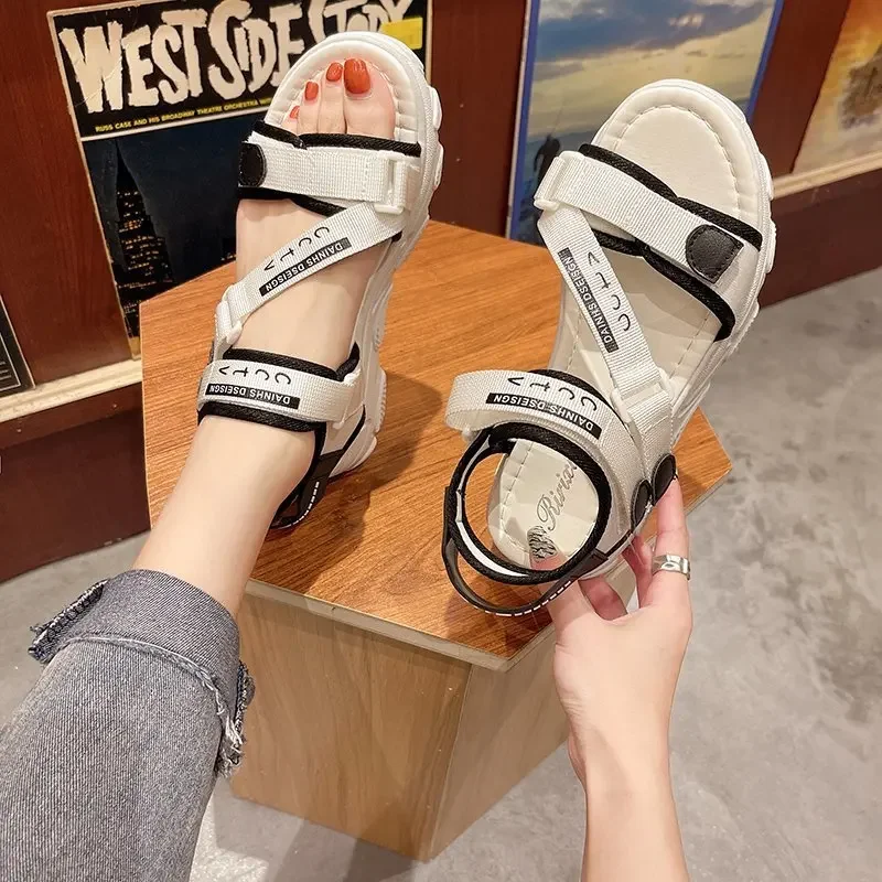 Summer Shoes for Women Sandals Hollow Round Toe Comfort Ladies Flat Solid Color Casual Female Footwear Mujer Sandalias Plus Size