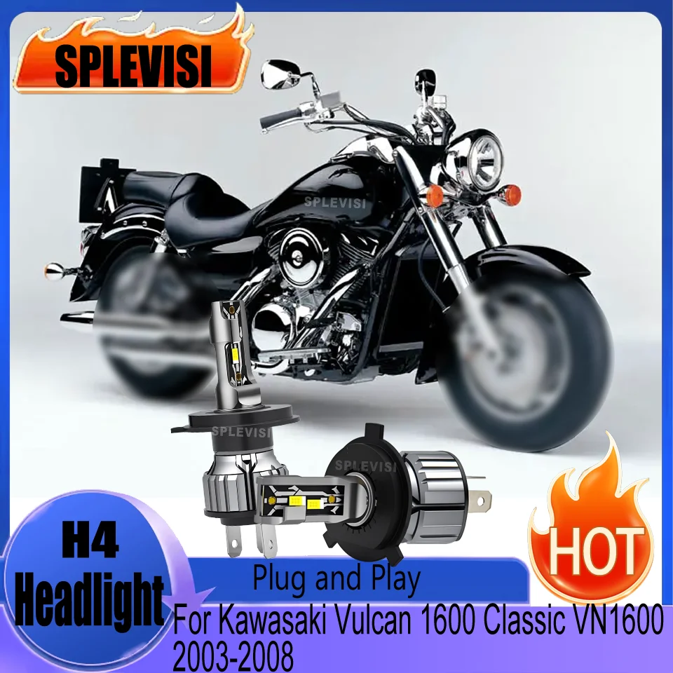 

Safe Nighttime Travel motorcycle Headlight H4 9003 durable for Kawasaki Vulcan 1600 Classic VN1600 2003 2004 2005 2006 2007 2008