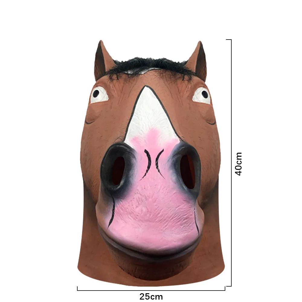 Pferdemann-Kopfmaske Pferde-Cosplay-Masken für Halloween-Party-Kostüme aus Latex – Detail 5
