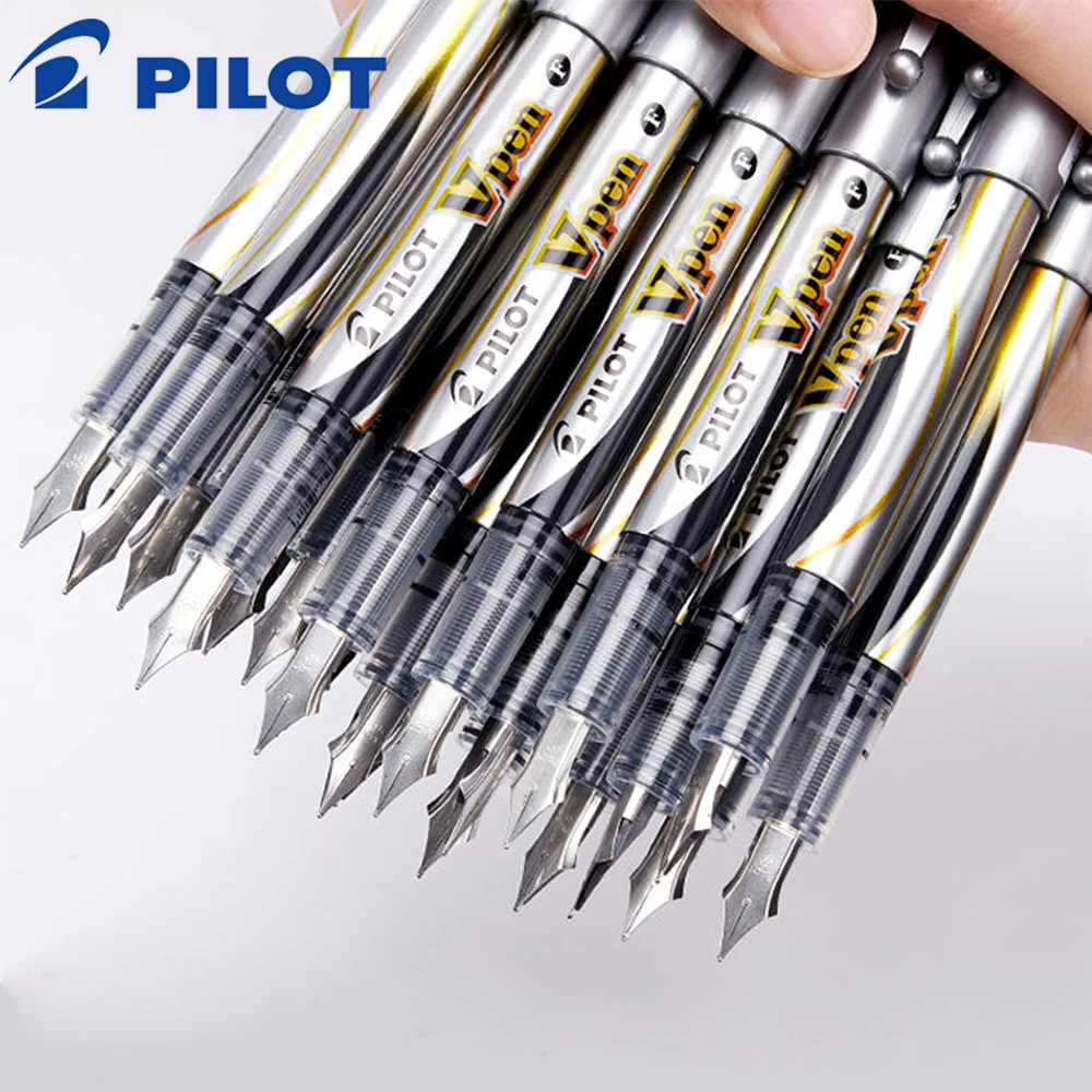 

3/5 шт., японские перьевые ручки PILOT, прямые жидкие SVP-20NS Vpen, одноразовые для студентов, для письма, школьные канцелярские принадлежности с F-образным кончиком