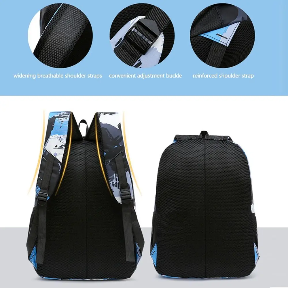 3Pcs Fashion Large-Capacity Backpack Set Middle Student Portable Lunchbox Multi functional Convenient Combination Bag