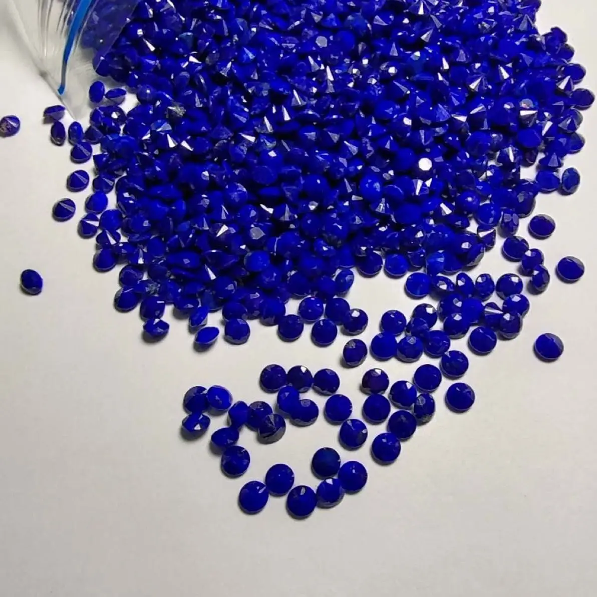 

3-4mm Lapis Lazuli Round Faceted Diamond Cut Natural Gemstones Jewelry Making