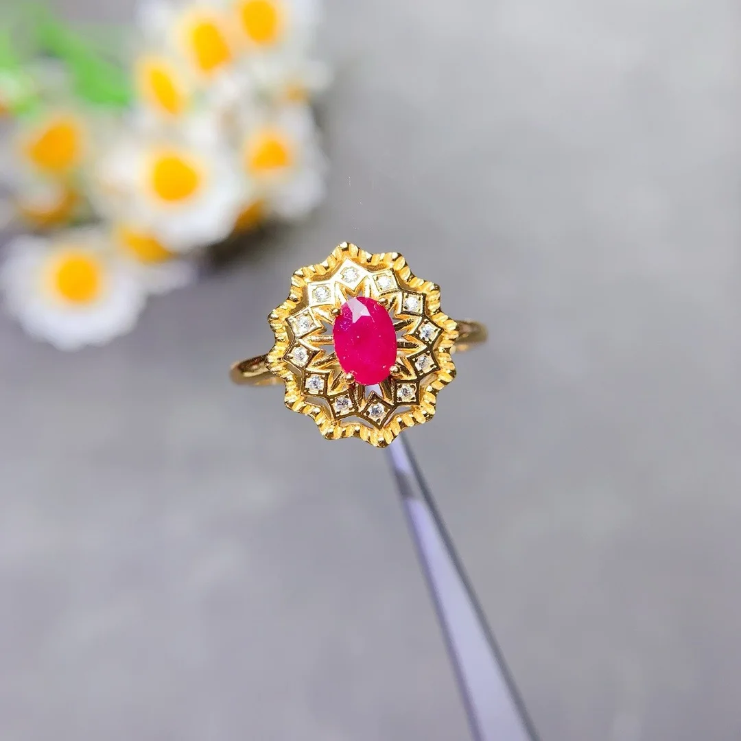 

Exquisite Artisan Crafted S925 Ruby Ring Silver Unique Women Jewelry Gifts for Festivals Wear Personal Collection