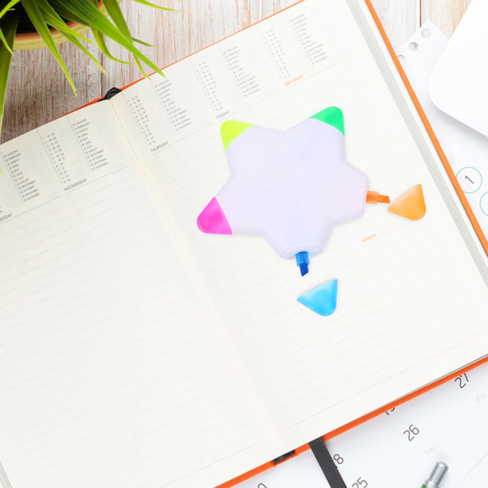 

Маркер с пятиконечной звездой, красочные маркеры, пентаграмма, флуоресцентные маркеры, пластиковая книга с блестками