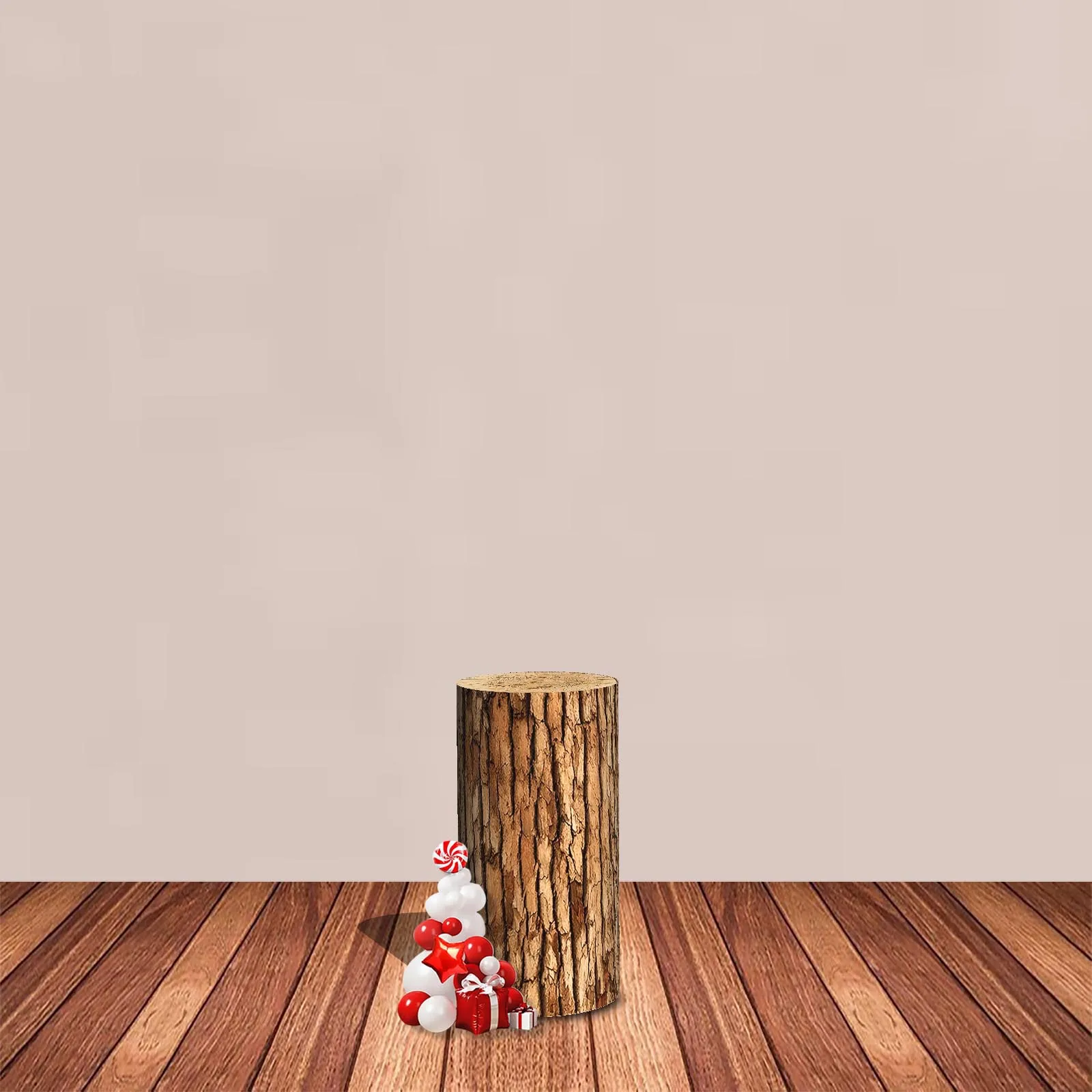 Wood Bark Cow Texture Cylinder Backdrop Cover Baby Shower Birthday Party Decor Cake Dessert Pedestal Column Background Cover