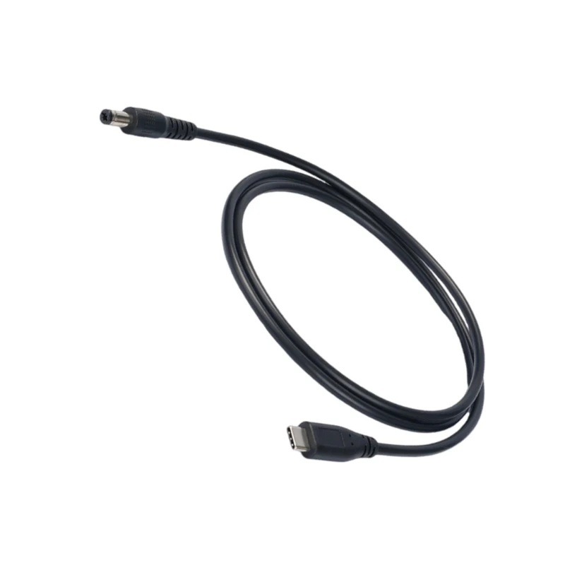 Type C to 5.5x2.5mm Power Cord Charging Cable Male to Male Connector Adapter Wire for LED Light Fan Routers and More