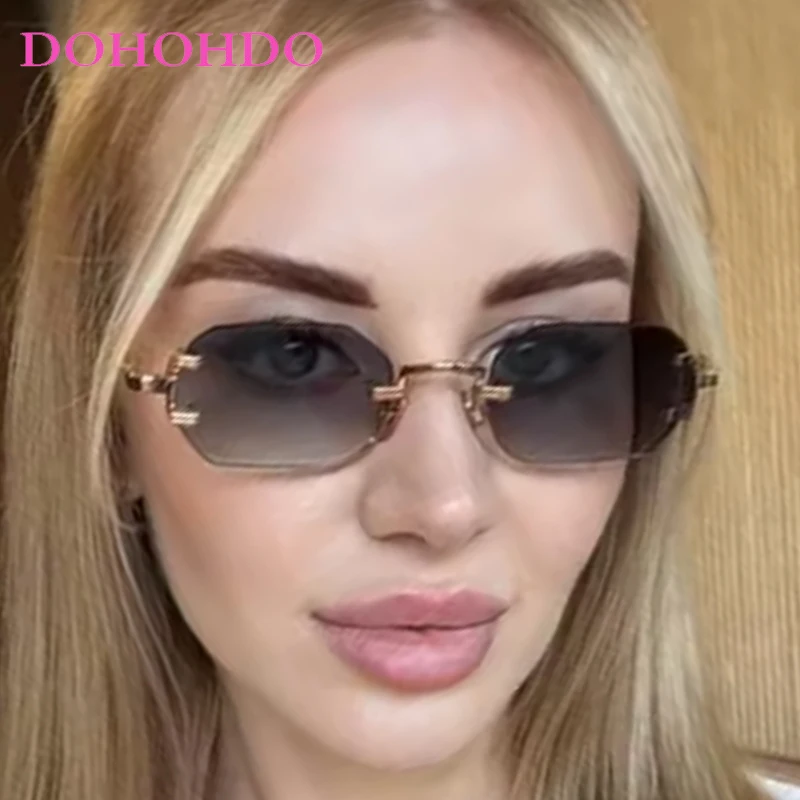 

Luxury Brand Designer Sunglass Classic Metal Rimless Polygonal Men Women Sunglasses Summer Traveling Drive Eyeglasses UV400 Очки