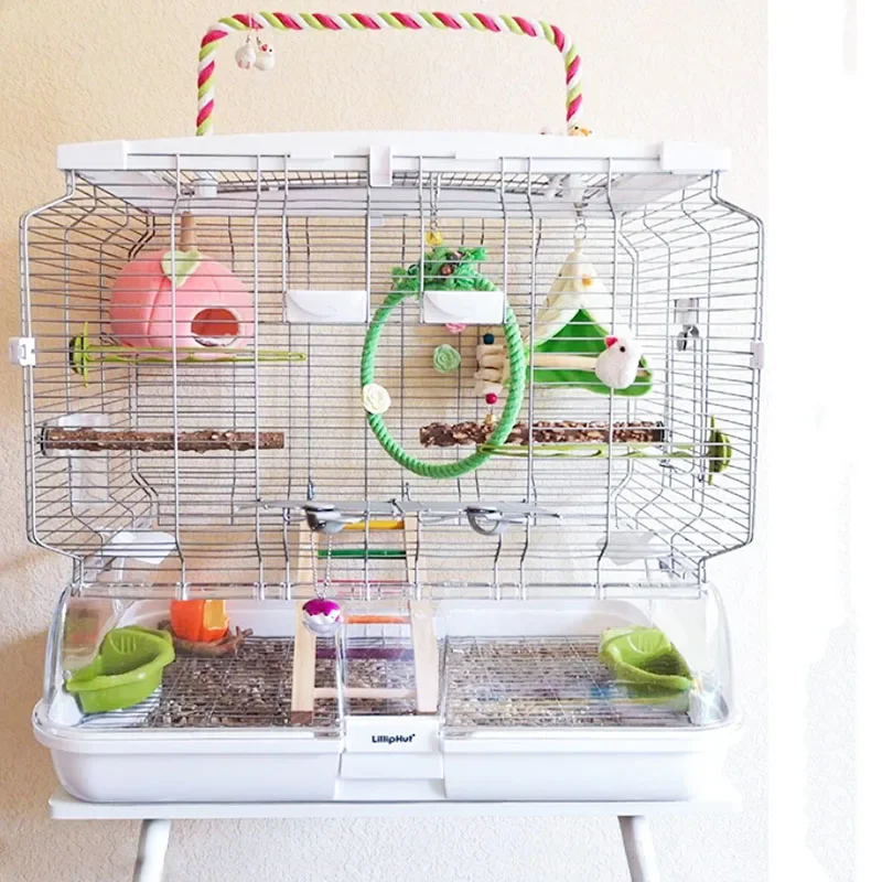 

House Birds Cage Canary Transport Accessories Large Parrots Cages Tweety Home Feeder Stand Chinchilla Accesorios Para Jaulas