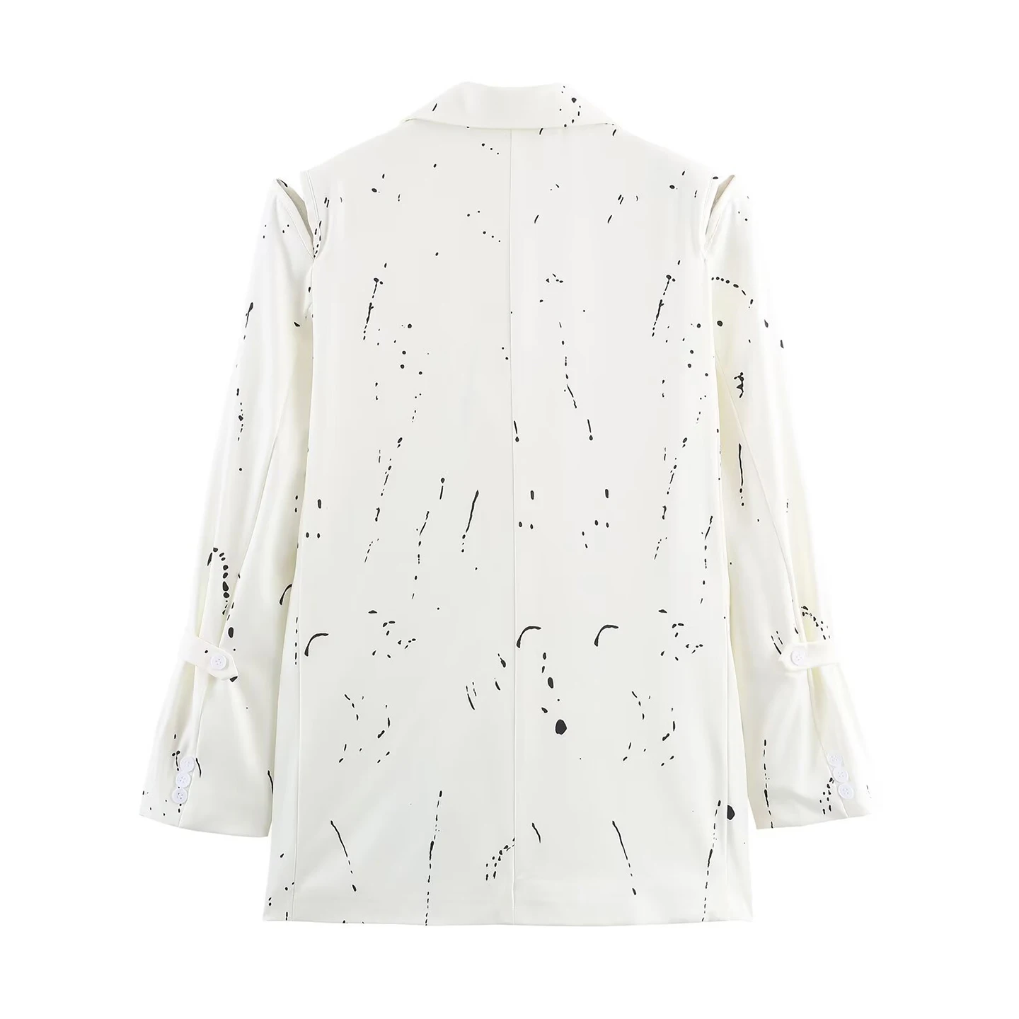 

Женский костюм Ele Ink Splatter с принтом oulder Bared Jaet, осень 2021, модная модная европейская повседневная одежда Sle Long Sve