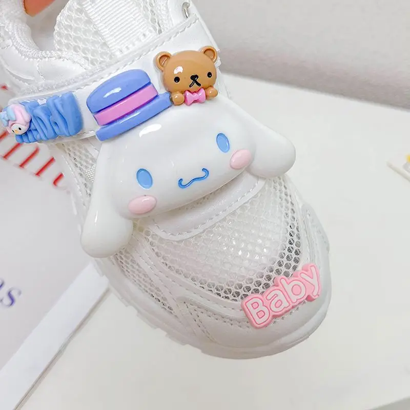 Sanrio Hello Kittys My Melody Cinnamoroll dziecięce trampki dziewczęce siatkowe buty sportowe lekkie, oddychające buty do biegania nowość