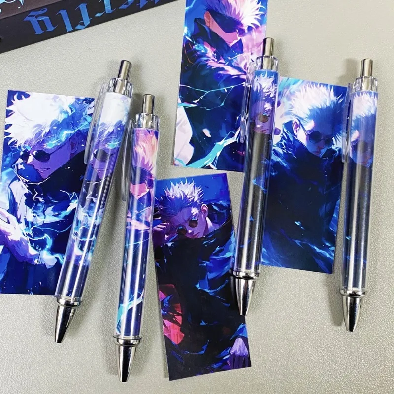 2PCS Gojo Satoru Popular Anime Two-dimensional Peripheral Black Press Gel Pen School Supplies Pretty Stationery Student Gifts