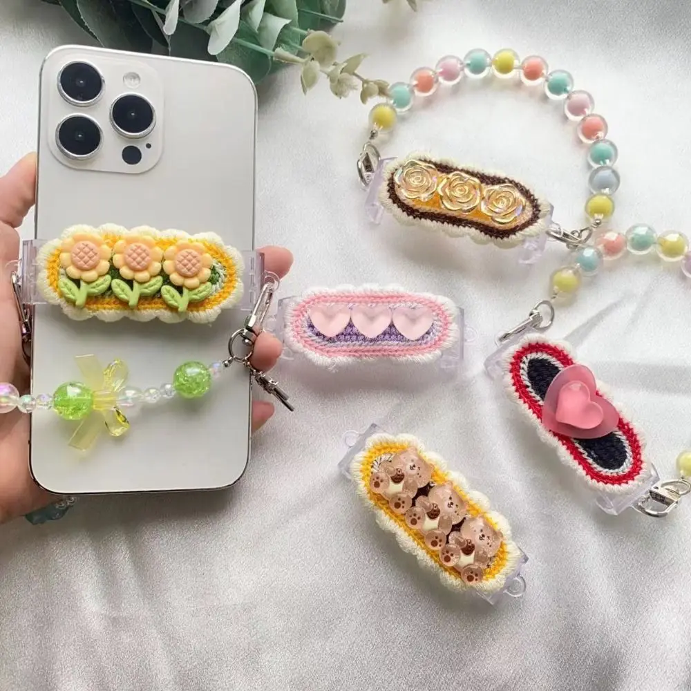 닥스훈트 크로스바디 폰 백 클립 조정 가능한 분리형 해바라기 폰 클립 매는 밧줄 만화 유니버설