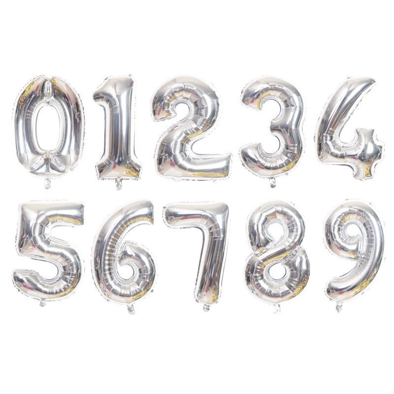 16/32/40inch Gold silver Helium Number Balloon 0-9 Birthday Wedding Party Decorations Foil Balloons Kid Girl Boy Toy Baby Shower