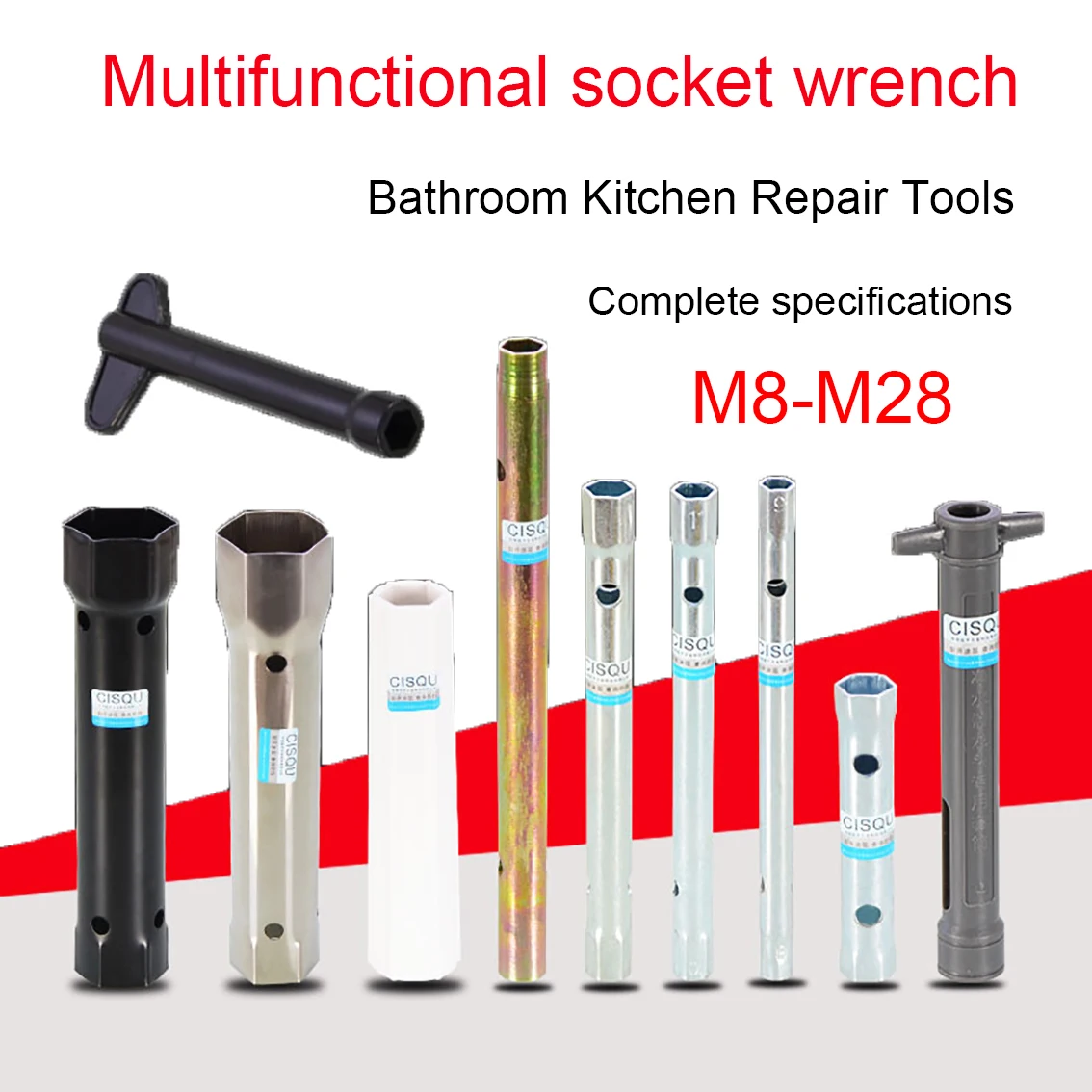 

Faucet Socket Wrench Installation Repair Tool M8-28 Hex Socket Tool Kitchen Bathroom Washbasin Water Purifier Drainer Accessorie