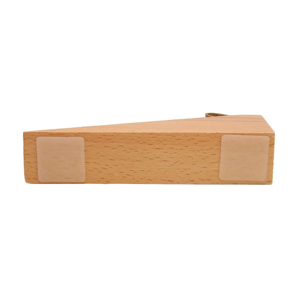 6pcs Polished Glossy Door Stopper Wedge Compact Design Leather Strap Wooden Door Stopper Security Door Wedge Apartment Use