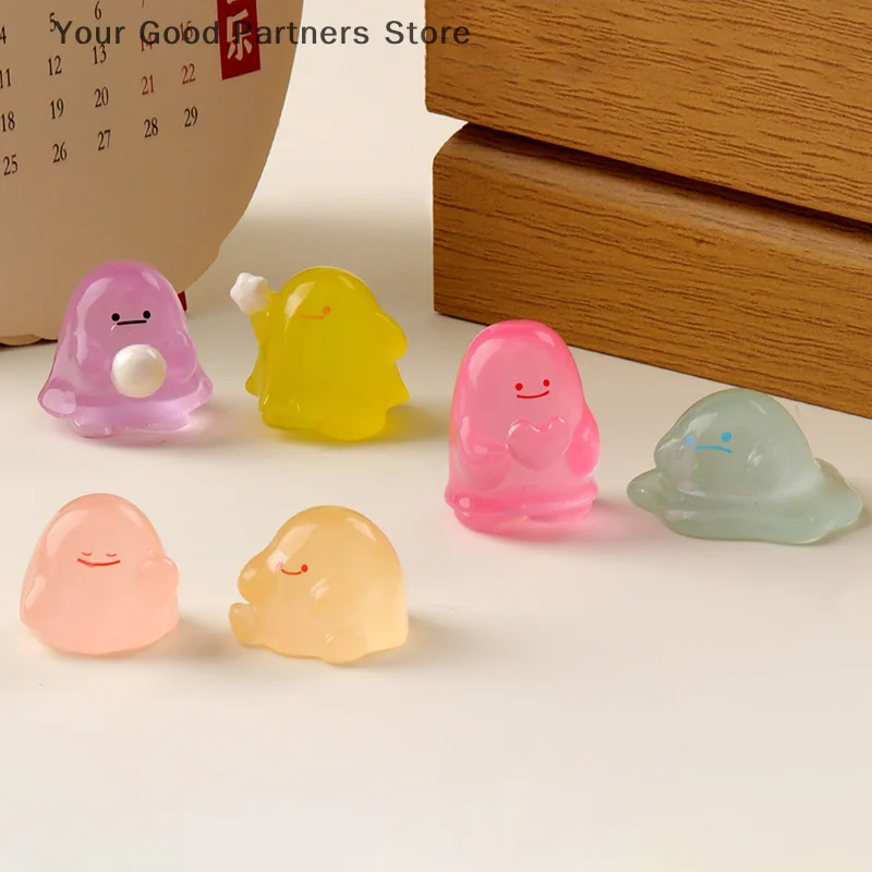 الإبداعية لطيف صغير مضيئة صغيرة ملونة شبح مصغرة التماثيل المشهد الديكور DIY بها بنفسك المنزل الأطفال اكسسوارات الهدايا #5