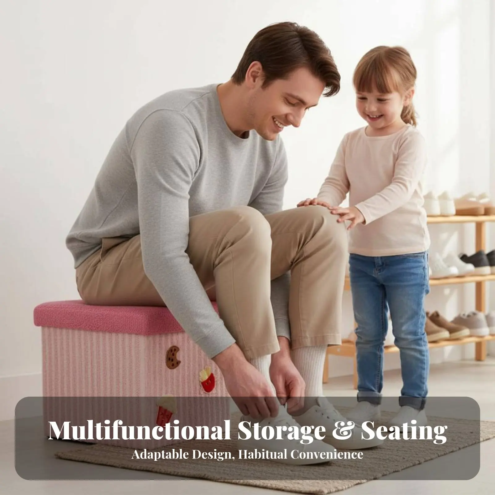 

Многофункциональный пуф-табурет в стиле сэндвича с отсеком для хранения, креативный дизайн, мягкое сиденье для взрослых, для дома, прихожей, спальни