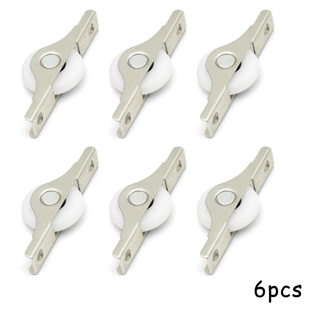 6pcs Pulley Cabinet Casement Single Roller Pulley Kitchen Bathroom Wardrobe Sliding Door Roller Nylon Wheel