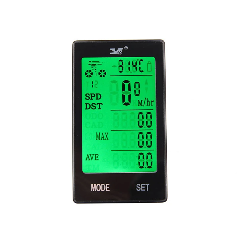 Chinese And English Wireless Bicycle Computer Speedometer With Large Screen Luminous Waterproof Odometer