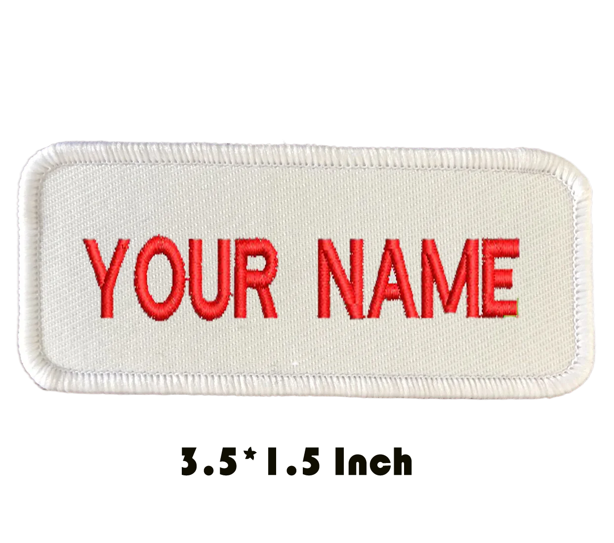 IRON-On Custom Embroidered Name Patch, Name Tag, Name Badge Rectangular 3.5