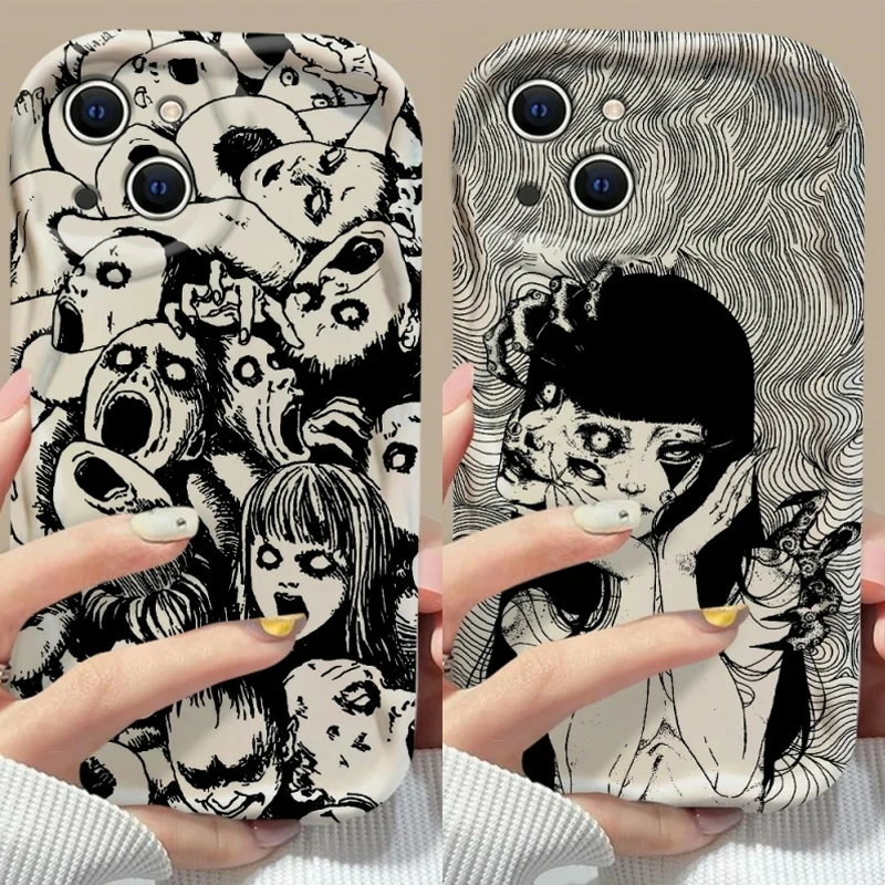 Étui de luxe pour Xiaomi 17T 15T POCO X8 Pro Max X7 X6 Pro F8 F7 F6 M6 M7 X5 F4 M4 15 Ultra 14 Wavy Edge Junji Tomie Ito Cover