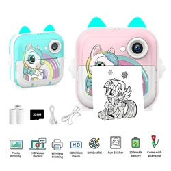 Kids Camera Toys Photo Instant Print Video Record 32G TF Card Digital Camera For Children Thermal Paper Boys Girls Festival Gift