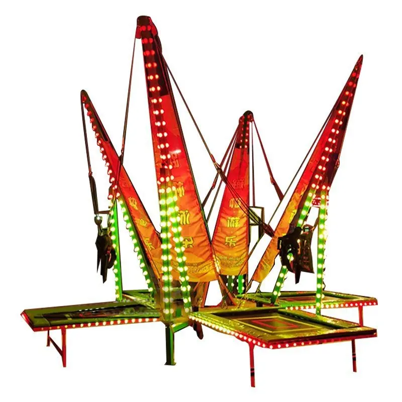 

Park Stall Four People Luminous Bungee Jumping Electric Folding Bungee Bed Inflatable Trampoline Music Trampoline