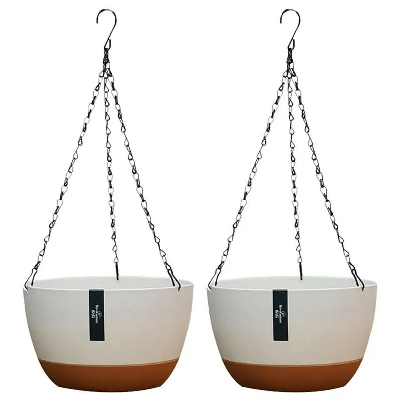 

2 Sets Hanging Flower Pot Small Baskets Plants Outdoor Planting Container Planter Storage Flowerpot Holder Plant Hangers