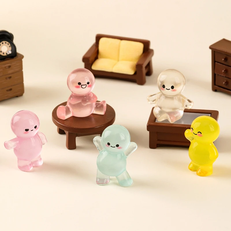 

New Cute Kawaii Cartoon Simulation Mini Luminous Figurine DIY Desktop Home Decoration Children Gift Accessories