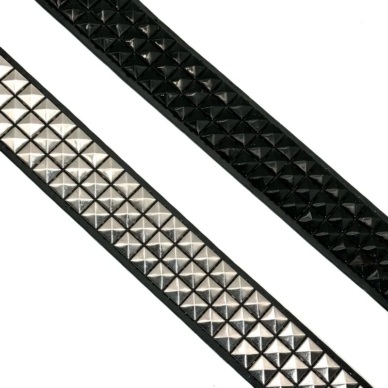 Pyramid Belt Metal Belt Men Women Punk Rock Style  PU Panel Material Belt Jeans Y2K Fashion Decoration