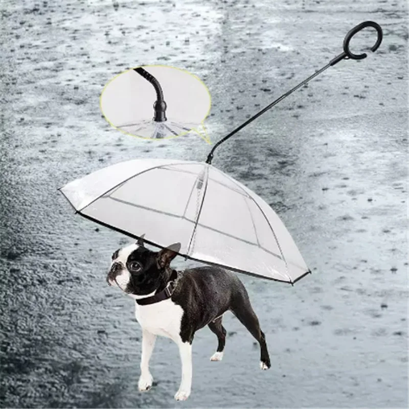 

Dog Raincoat Dog Umbrella, Outdoor Sports, Play, for Small Dogs, Medium, Large, Clear Color, with Metal Collar Chain,Adjustable