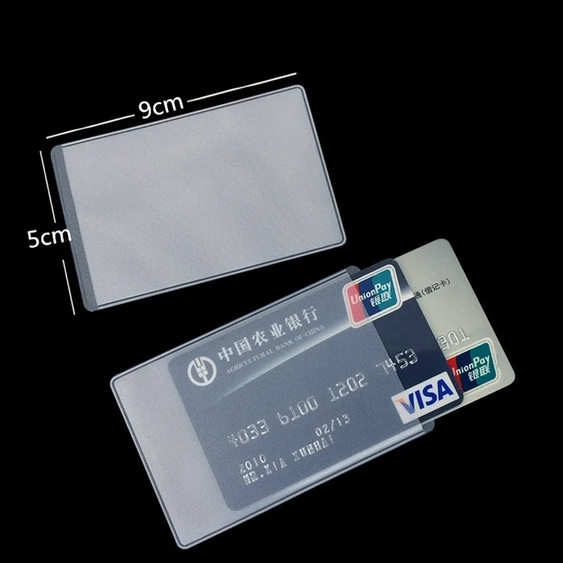 10pcs/lot Transparent Bank Credit Card Protector Case ID Card Holder Sleeve Buisness Staff Work Card Cover Case Cards Organizer