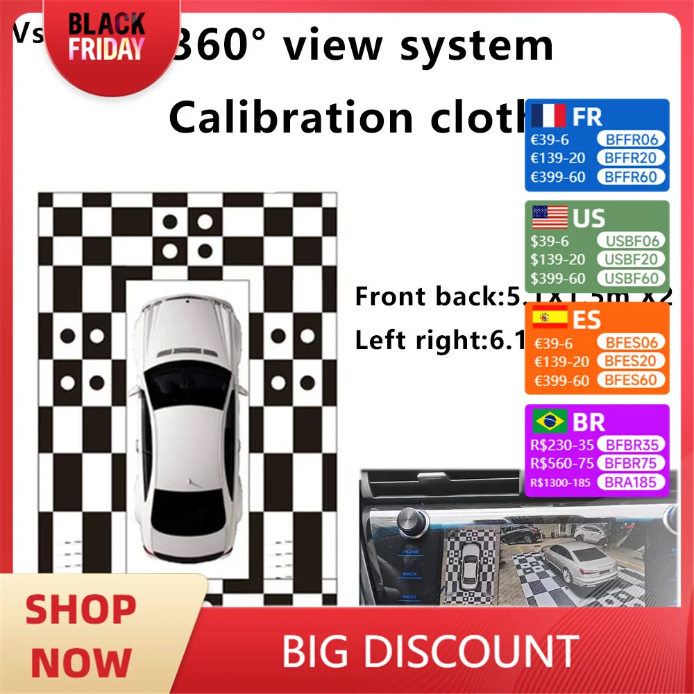 Car 360 panoramic surround view video system Auto-correction tracing point One-button automatic calibration