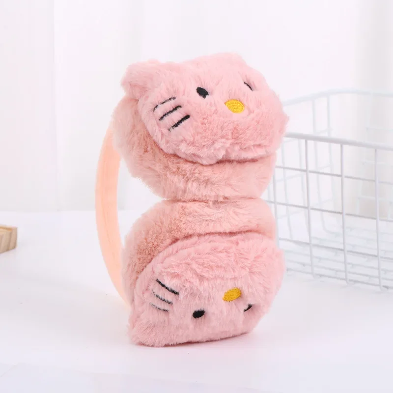 Hello Kitty Plush Earmuffs Winter Kids Soft Warm Ear Muff Kawaii Outdoor Skiing Cycling Anti-Wind Ear Warmer Ear Cover Gifts