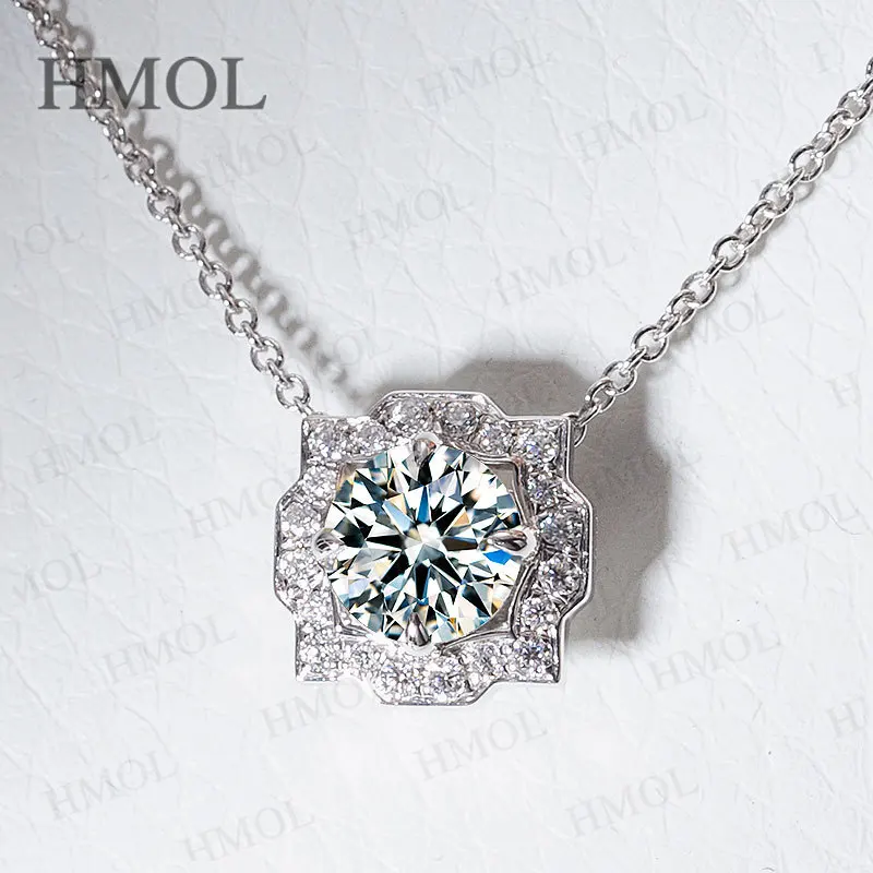 6.5 مللي متر 1CT جولة مويسانيتي قلادة قلادة D اللون مع GRA VVS1 925 فضة مجوهرات الأزياء للنساء هدايا عيد ميلاد