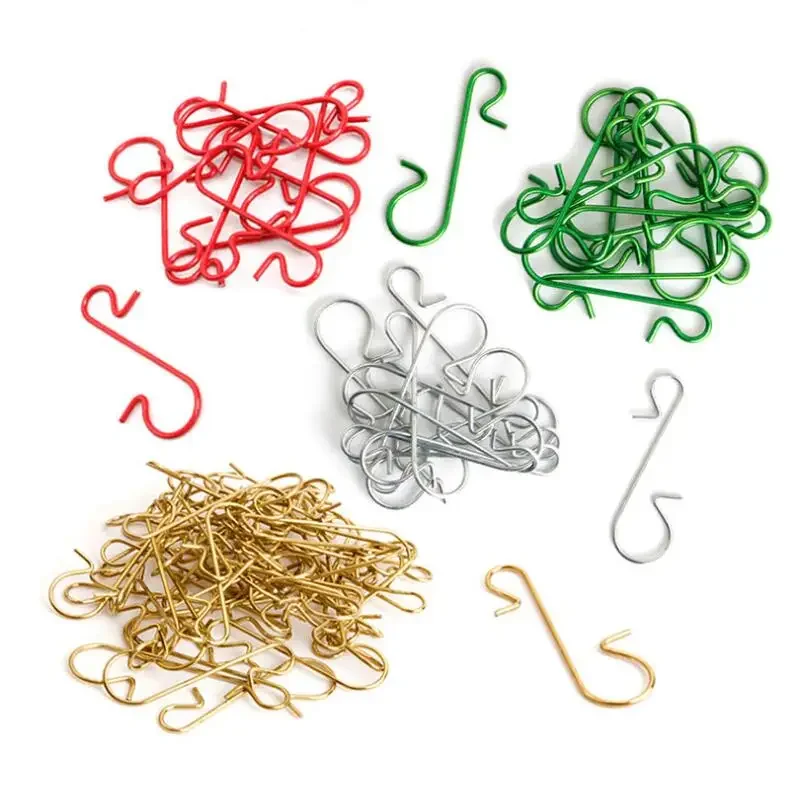 50Pcs S-Shaped Christmas Hook DIY Xmas Tree Pendant Christmas Decoration Doll Hook for Home Party Baby Bedroom Accessories