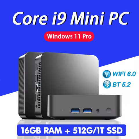 Mini PC Core i9-9900U Windows 11 Pro 16GB DDR4 1TB 2TB M.2 SSD Gamer Pc 4K HD Dual WIFI 6 BT5.2 Desktop Computer