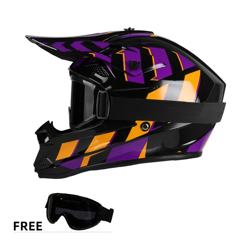 خوذة دراجة نارية احترافية معتمدة من وزارة النقل، آمنة للطرق الوعرة، كاملة الوجه، جميع التضاريس، مناسبة للبالغين والأطفال