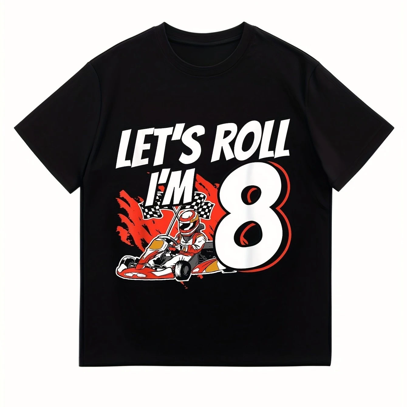 

Racing Come Play 8 Kart Fashion Large Comfort T-Shirt Men's 100% Cotton Pattern T-Shirt