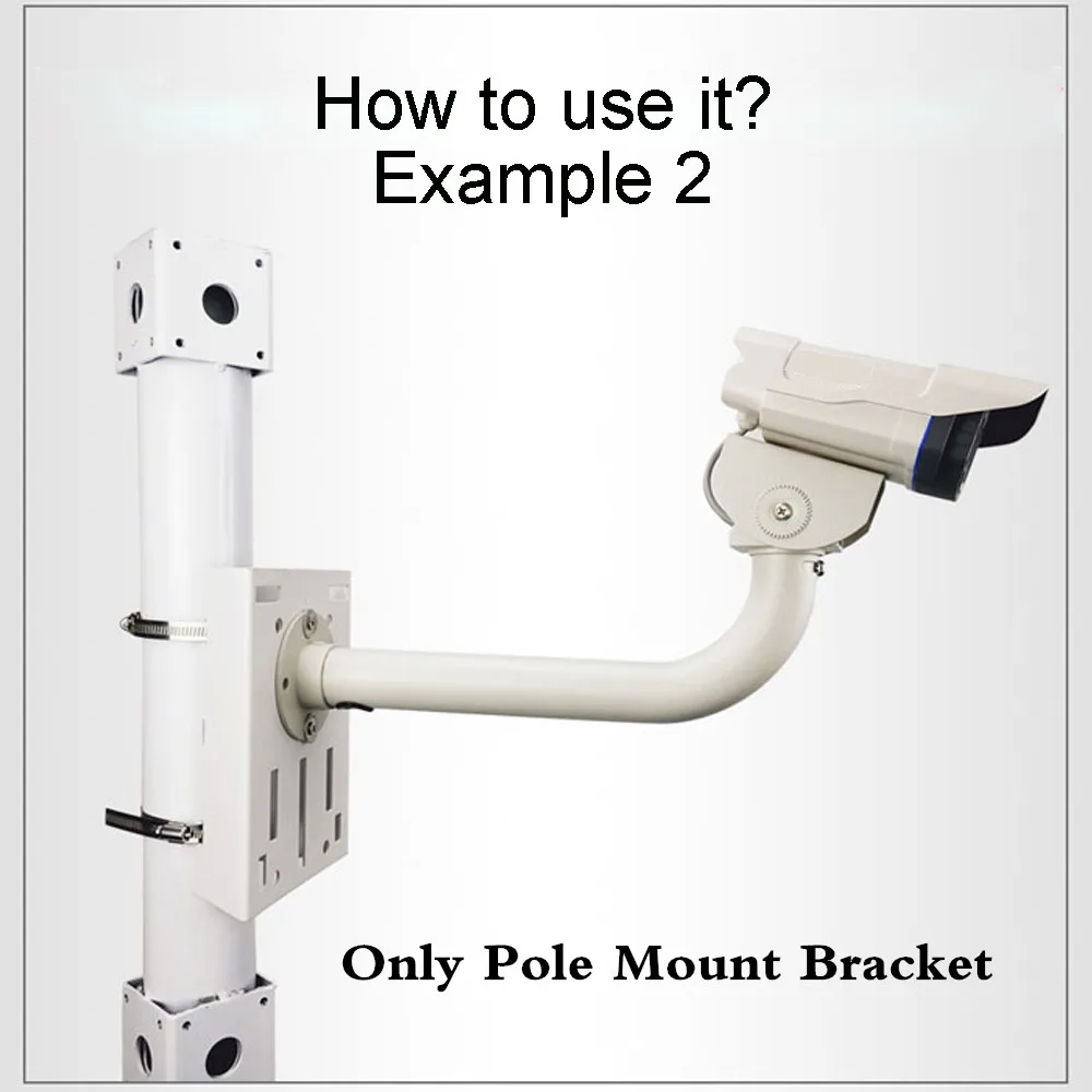 

Metal Pole Column Mounting Bracket Surveillance CCTV Camera Bracket for Horizontal Pole, Vertical Pole, Fixed Pole Installation