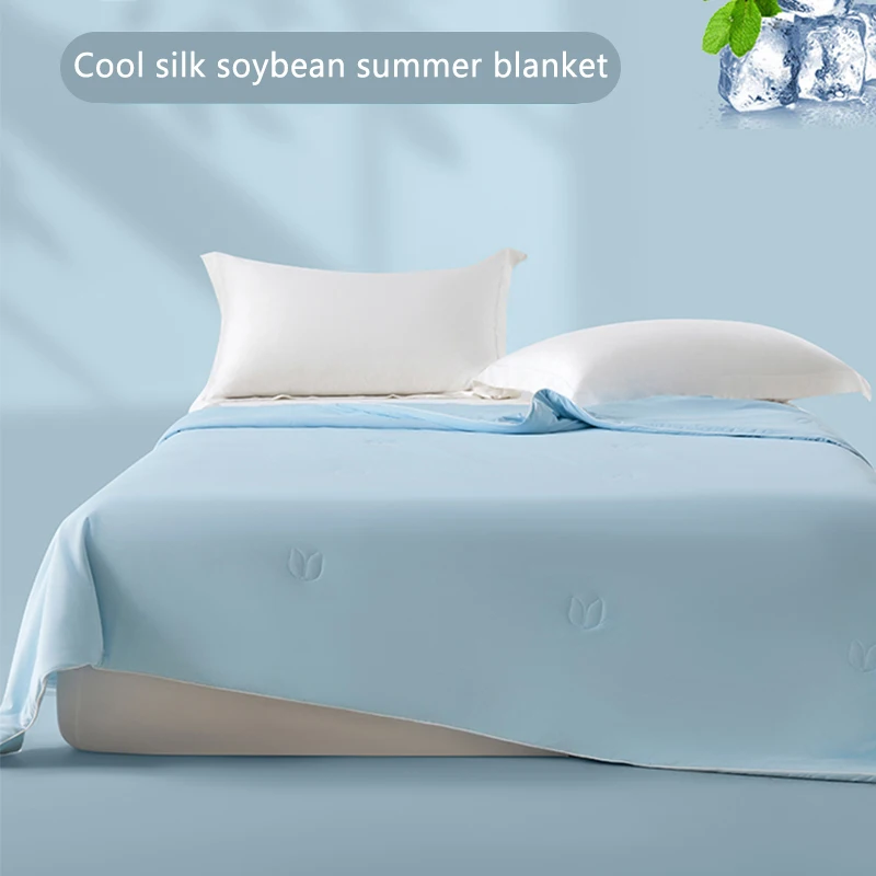

Cooling Blanket for Bed Air Condition Comforter Lightweight Cooled Summer Quilt with Double Side Cold & Cooling Fabric