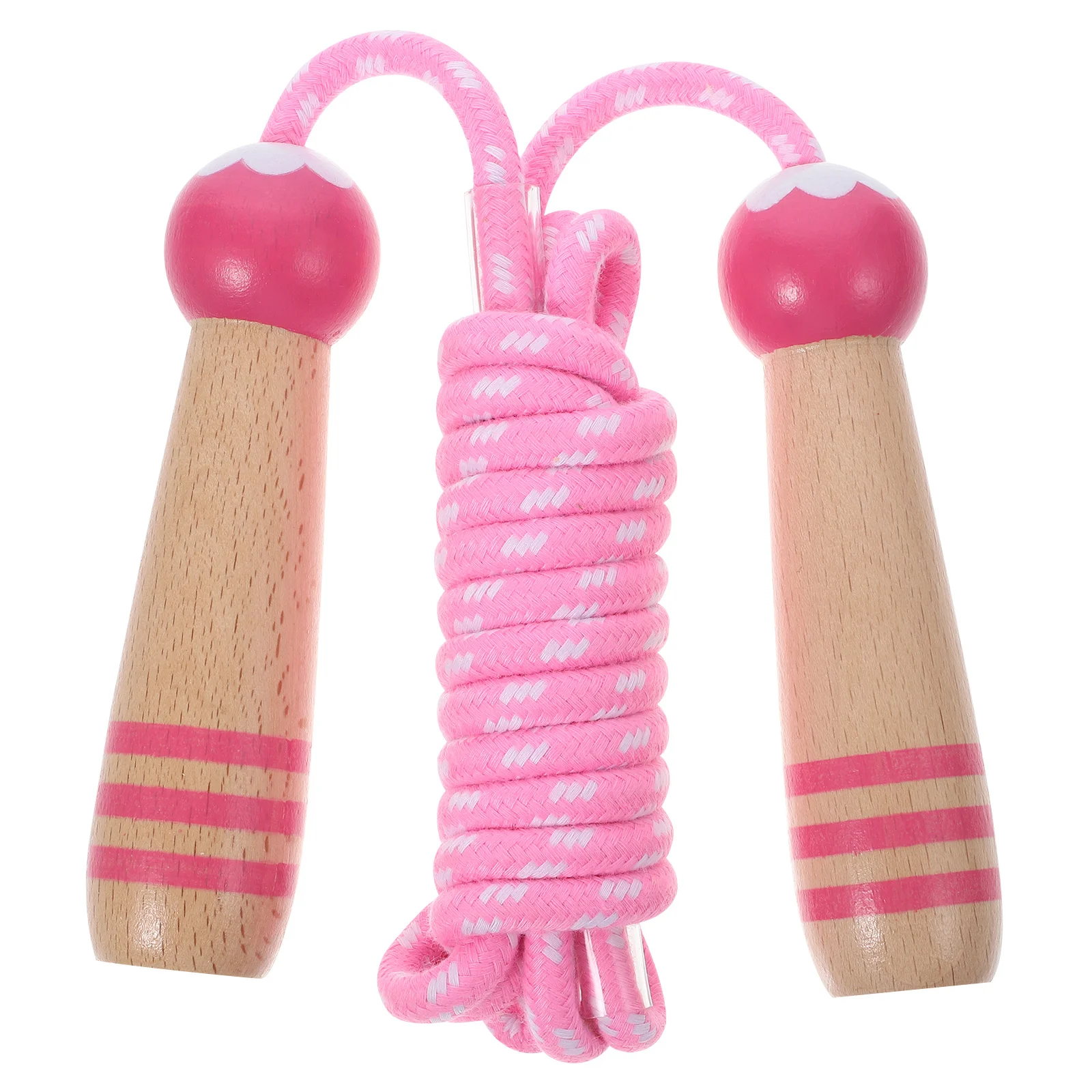 

Jump Rope Adjustable Wooden Handle Skipping Ropes Lightweight Easy Hold for Fitness Cardio Exercise